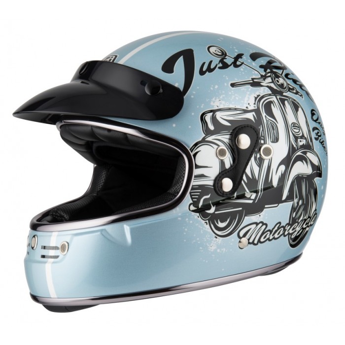 NZI Κράνος Flat Track Bello Pearl White ΚΡΑΝΗ